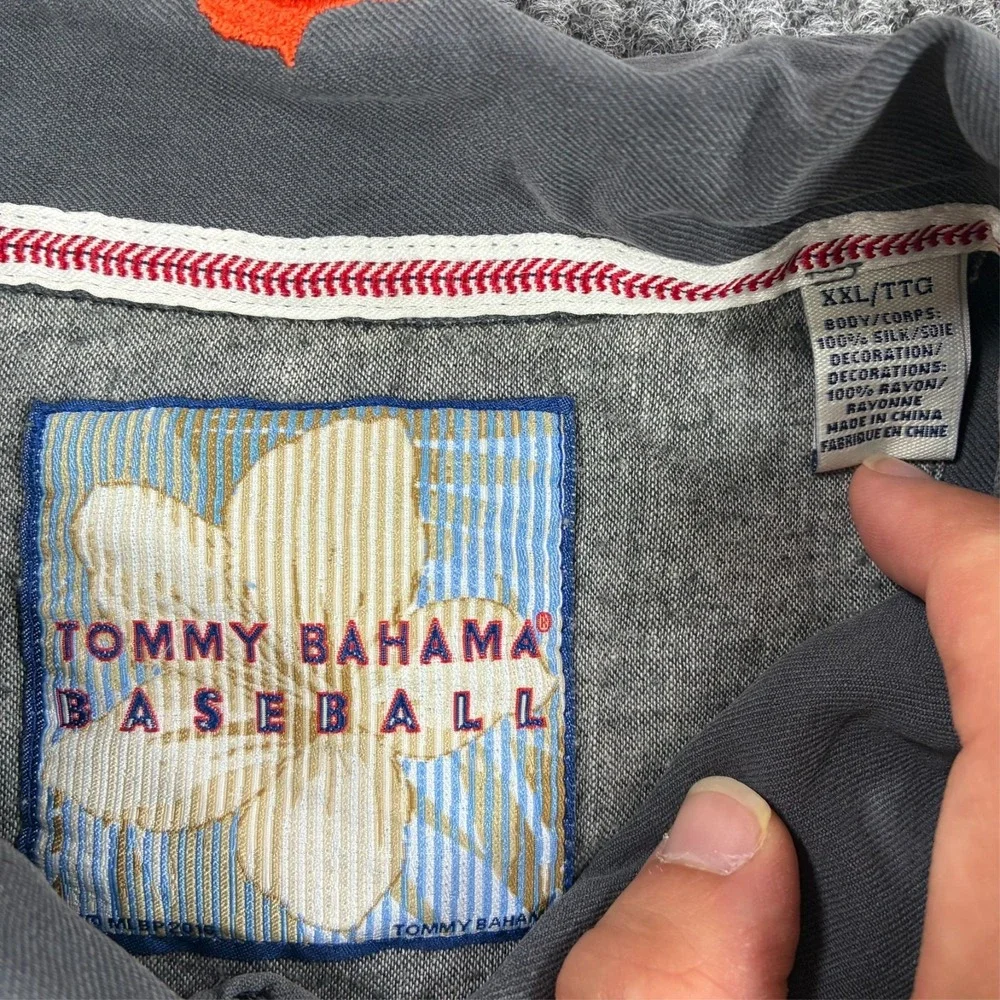 Tommy Bahama Baseball SF Giants Silk Camp Shirt 2XL Stadium Scene Button Up